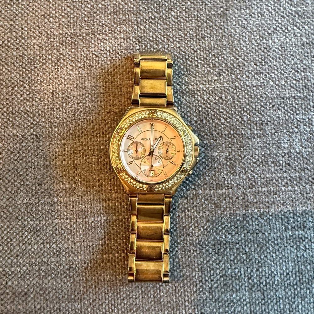 Michael Kors Gold-Tone Crystal Watch